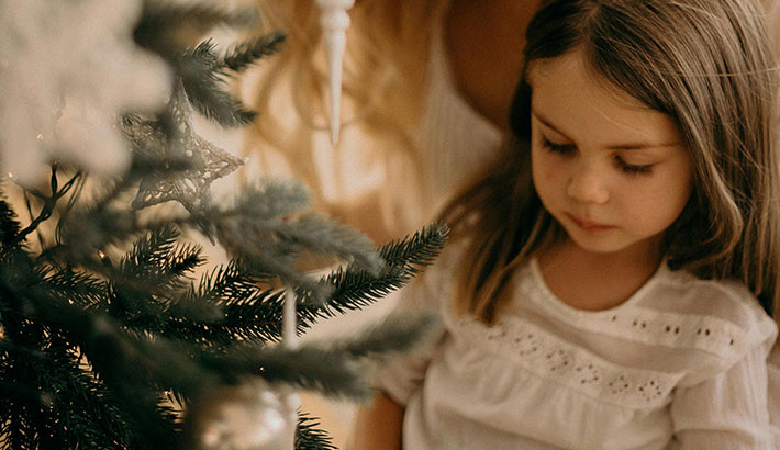 Child at Christmas Tree